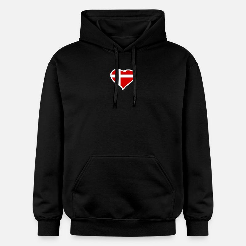 Drapeau coeur Danemark - Sweat à capuche Softstyle® Gildan Unisexe - noir