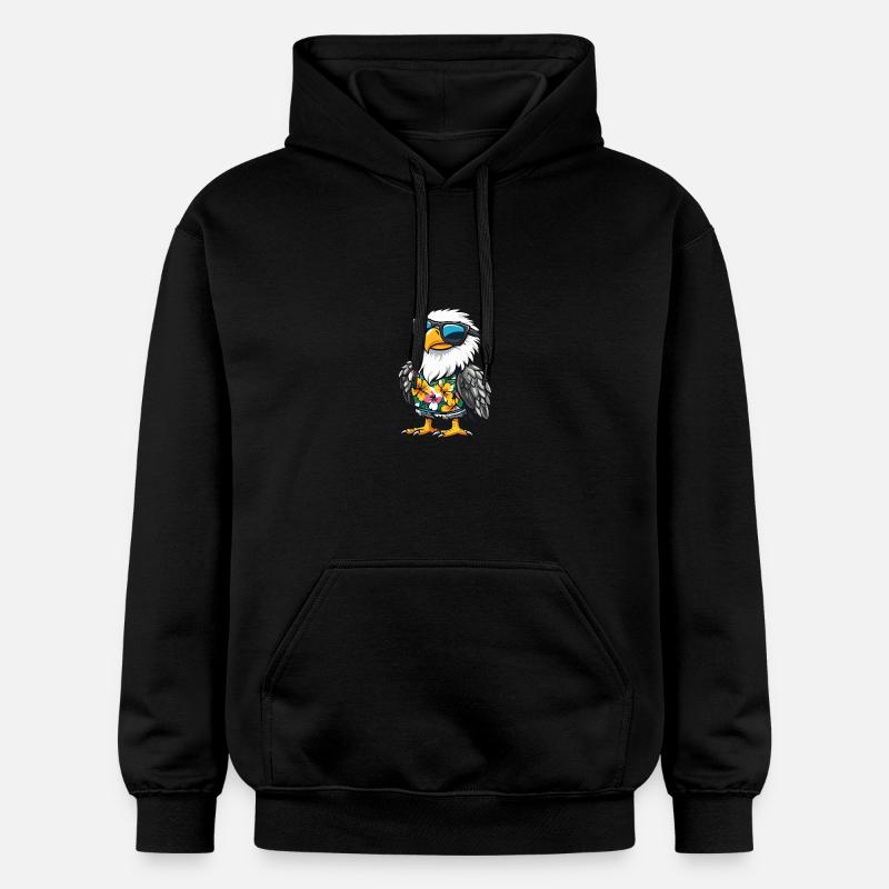 Eagle Bande dessinée Cool Été - Sweat à capuche Softstyle® Gildan Unisexe - noir
