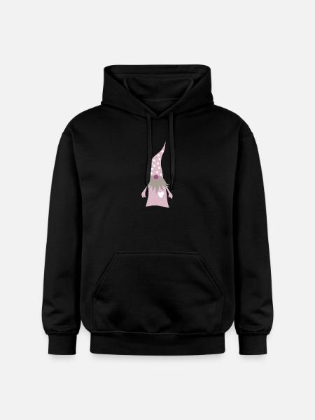 Gnome Dots Pink Pastel Christmas Xmas - Gildan Unisex Softstyle® Midweight Hoodie - black