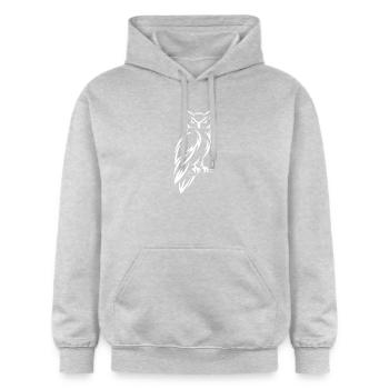Eule – Mystisches  Natur Design - Gildan Unisex Softstyle® Midweight Hoodie - Hellgrau meliert - Vorne - Liana (172cm) & Jaron (178cm)