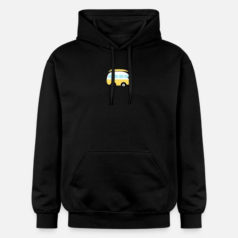 Petit van jaune - Sweat à capuche Softstyle® Gildan Unisexe - noir