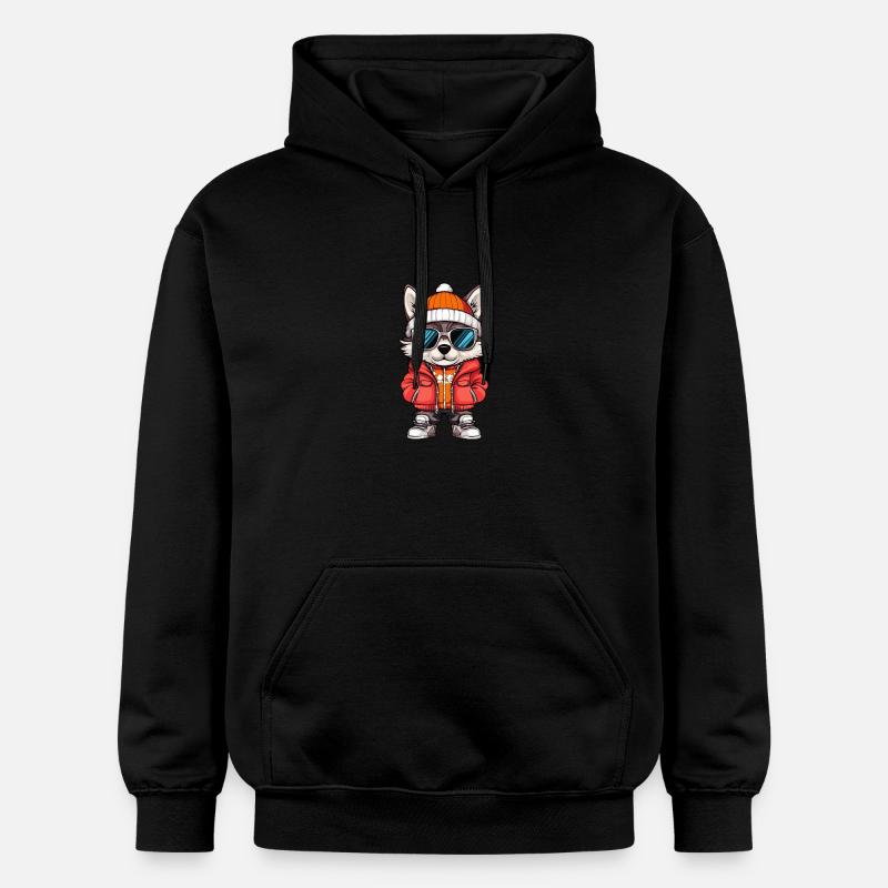 Wolf Winter Comic - Gildan Unisex Softstyle® Midweight Hoodie - Schwarz
