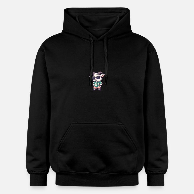 Bergziege Comic Cool Sommer - Gildan Unisex Softstyle® Midweight Hoodie - Schwarz