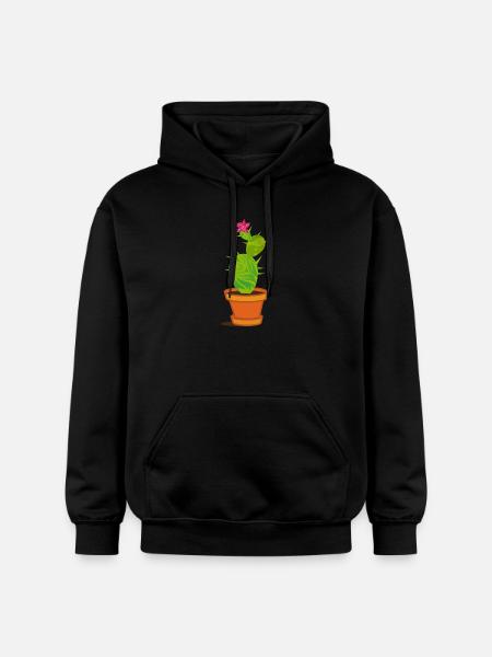 A cactus with blossom - Gildan Unisex Softstyle® Midweight Hoodie - black