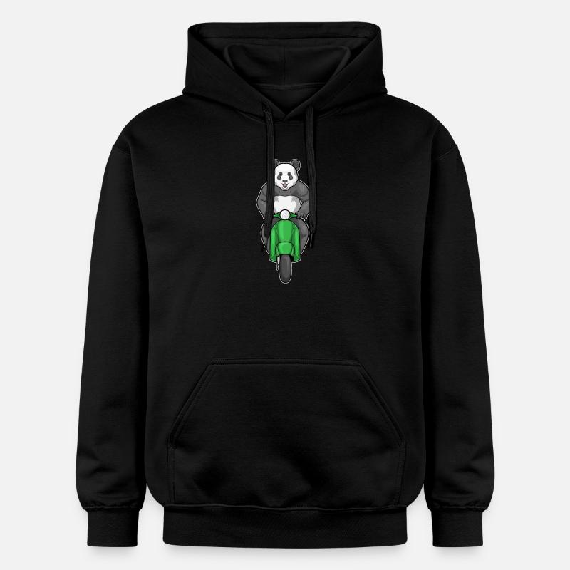 Panda Motorroller - Gildan Unisex Softstyle® Midweight Hoodie - Schwarz