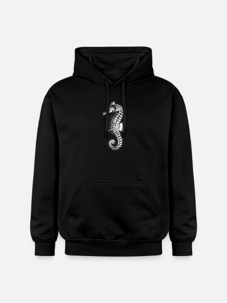 Silhouette complexe d’hippocampe - Sweat à capuche Softstyle® Gildan Unisexe - noir