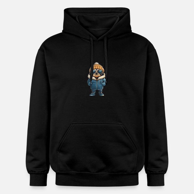 Sloth Winter Comic - Gildan Unisex Softstyle® Midweight Hoodie - black
