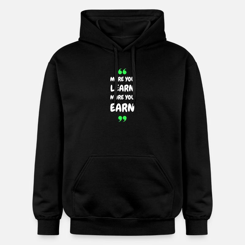 Plus vous apprenez, plus vous gagnez - Sweat à capuche Softstyle® Gildan Unisexe - noir
