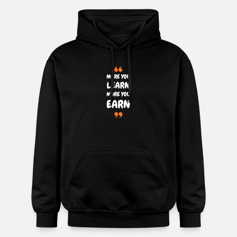 Plus vous apprenez, plus vous gagnez - Sweat à capuche Softstyle® Gildan Unisexe - noir