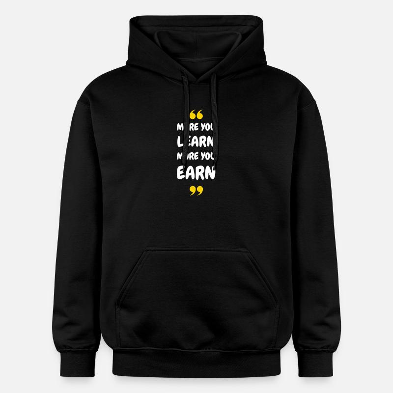 Plus vous apprenez, plus vous gagnez - Sweat à capuche Softstyle® Gildan Unisexe - noir