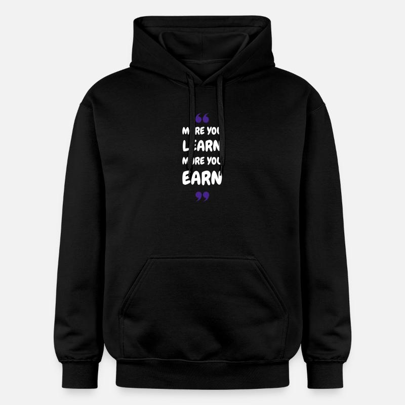 Plus vous apprenez, plus vous gagnez - Sweat à capuche Softstyle® Gildan Unisexe - noir