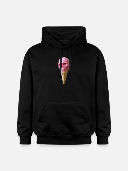 Pink Skull Eiscreme Kunst - Gildan Unisex Softstyle® Midweight Hoodie - Schwarz