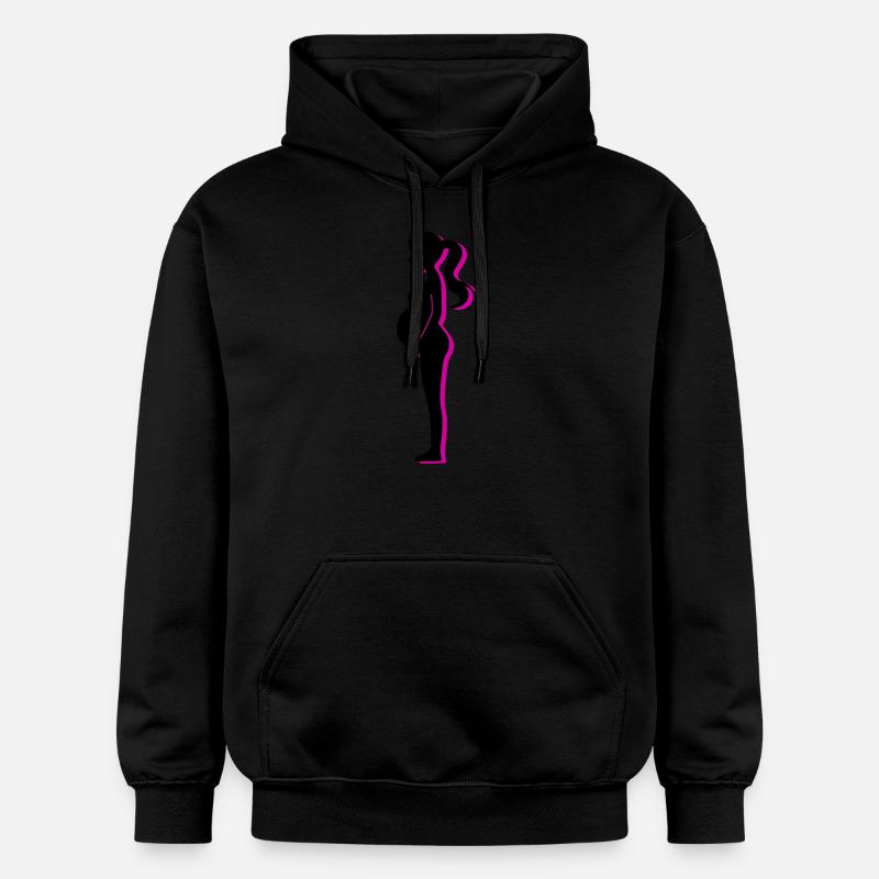 Femme Grossesse Bébé - Sweat à capuche Softstyle® Gildan Unisexe - noir