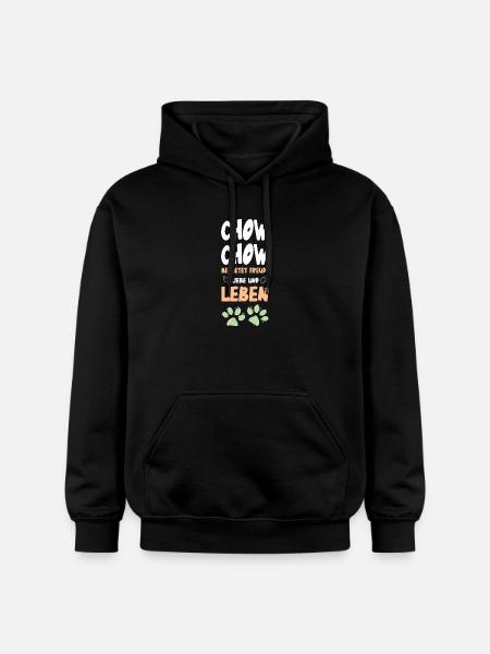 ChowChow Love And Life Pattern - Gildan Unisex Softstyle® Midweight Hoodie - black