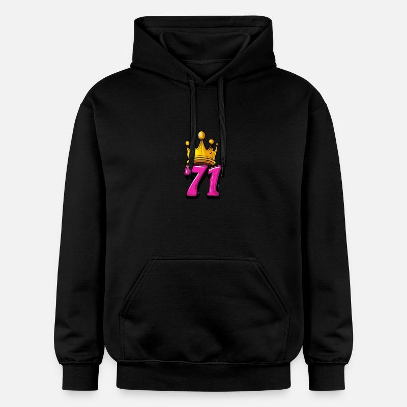 71 Numéro Jersey Couronne - Sweat à capuche Softstyle® Gildan Unisexe - noir