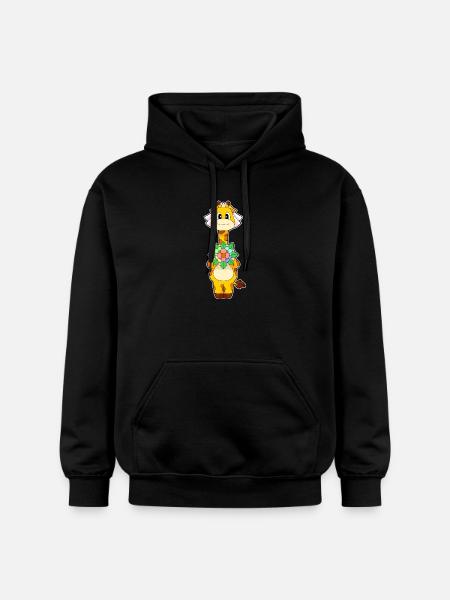 Giraffe Bride Floral Wedding - Gildan Unisex Softstyle® Midweight Hoodie - black