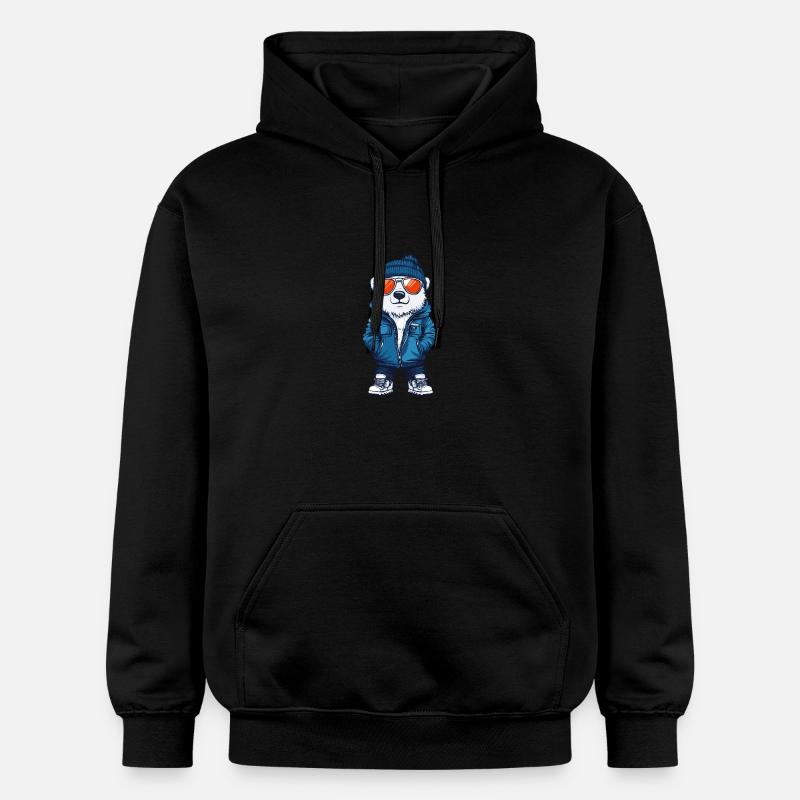 Eisbär Winter Comic - Gildan Unisex Softstyle® Midweight Hoodie - Schwarz