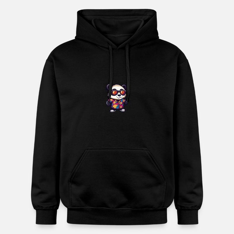 Panda Comic Cool Sommer - Gildan Unisex Softstyle® Midweight Hoodie - Schwarz