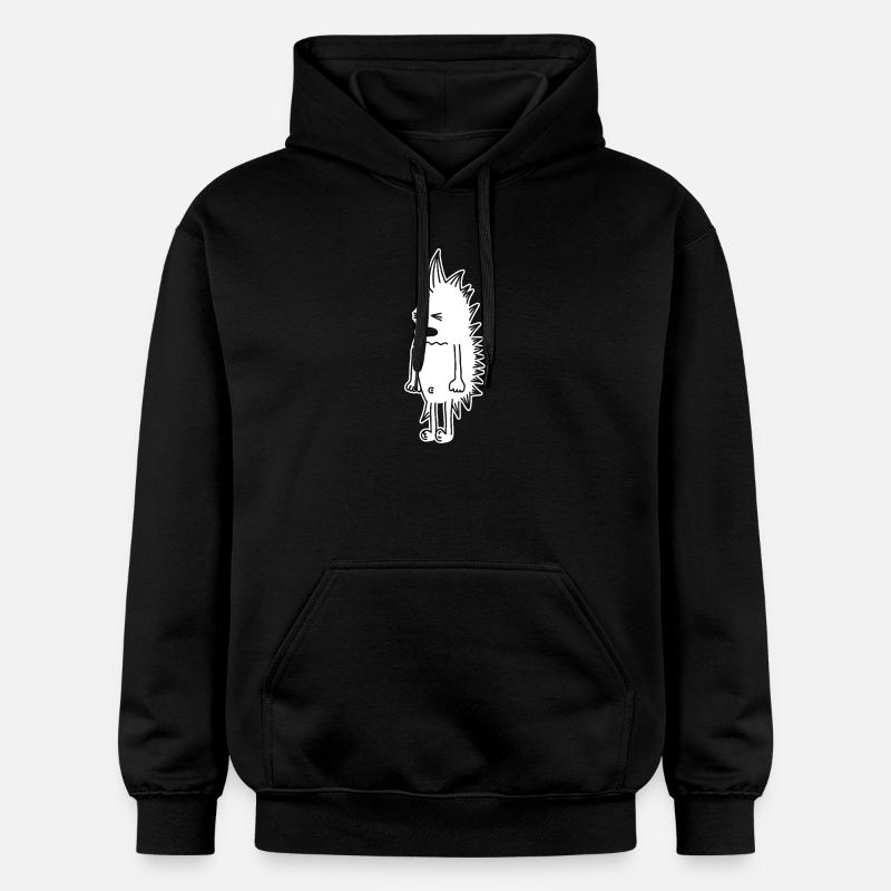Grumpy Hedgehog – Kawaii Stinger Comic - Gildan Unisex Softstyle® Midweight Hoodie - black