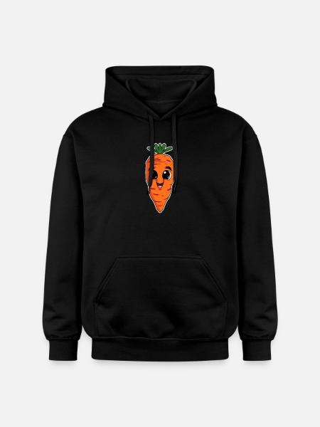 Vegansk morot morot morot morötter - Gildan luvtröja unisex Softstyle® Midweight - svart