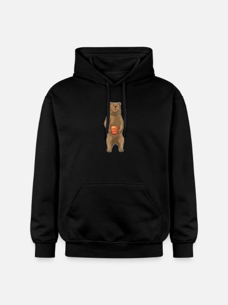Bear Basketball Player Basketball - Gildan Unisex Softstyle® Midweight Hoodie - black