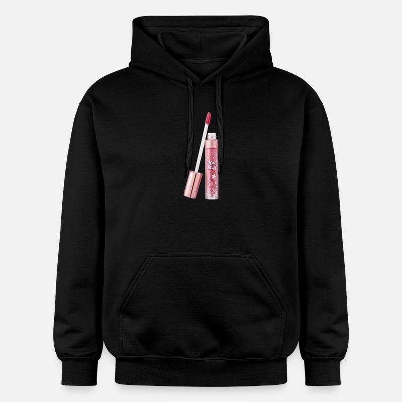 Lipgloss mit Glittereffekt - Gildan Unisex Softstyle® Midweight Hoodie - Schwarz