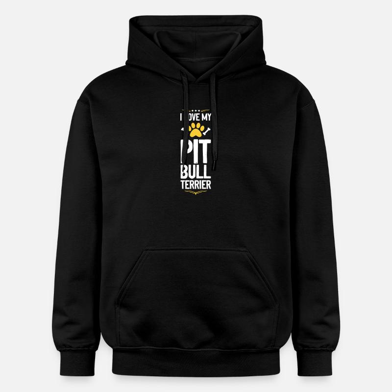 J’adore les pitbull terriers - Sweat à capuche Softstyle® Gildan Unisexe - noir