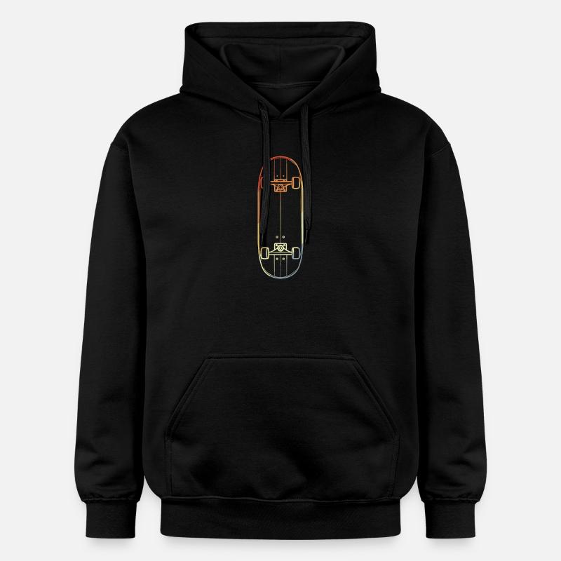 Dessin de lignes sur skateboard - Sweat à capuche Softstyle® Gildan Unisexe - noir