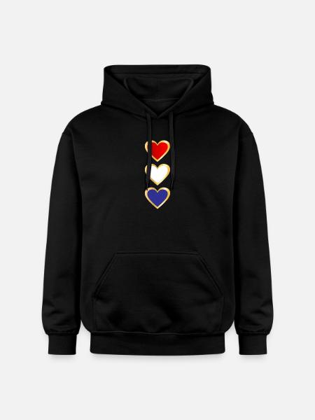 Dutch Flag Heart - Gildan Unisex Softstyle® Midweight Hoodie - black