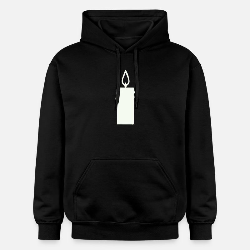 Light silhouette candle in lantern - Gildan Unisex Softstyle® Midweight Hoodie - black