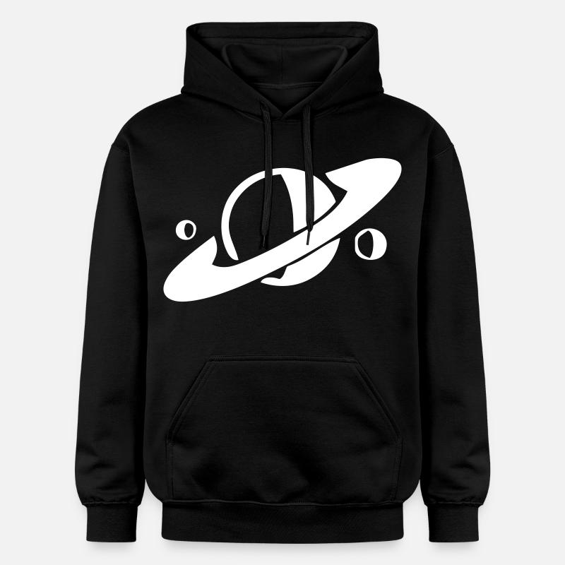 Saturne et ses lunes - Sweat à capuche Softstyle® Gildan Unisexe - noir