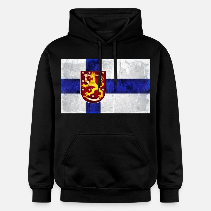 Drapeau de la Finlande Lion - Sweat à capuche Softstyle® Gildan Unisexe - noir