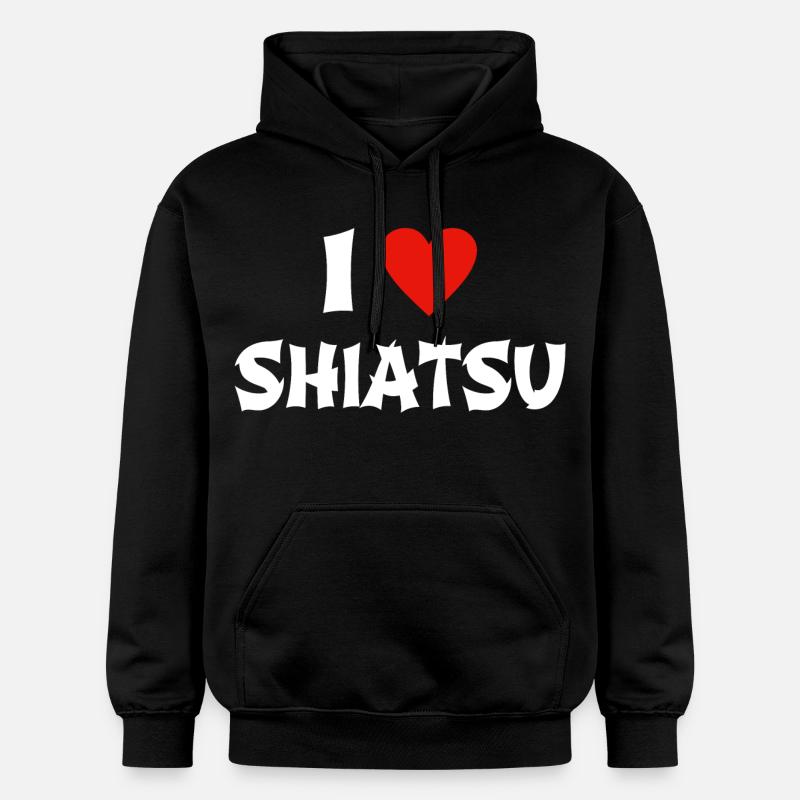J'adore le massage shiatsu - Sweat à capuche Softstyle® Gildan Unisexe - noir