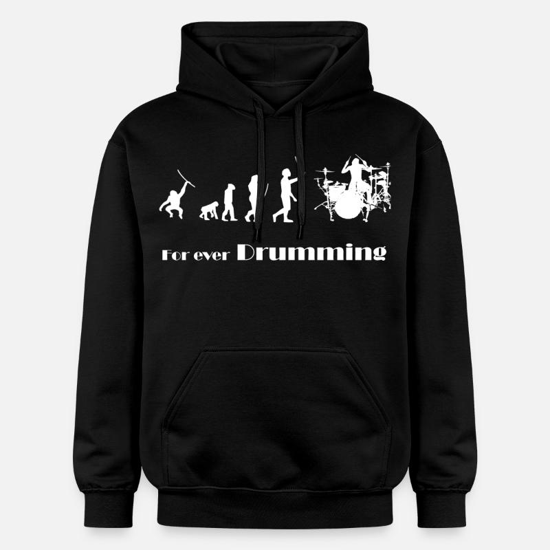 Evolution - For ever Drumming - Gildan Unisex Softstyle® Midweight Hoodie - Schwarz