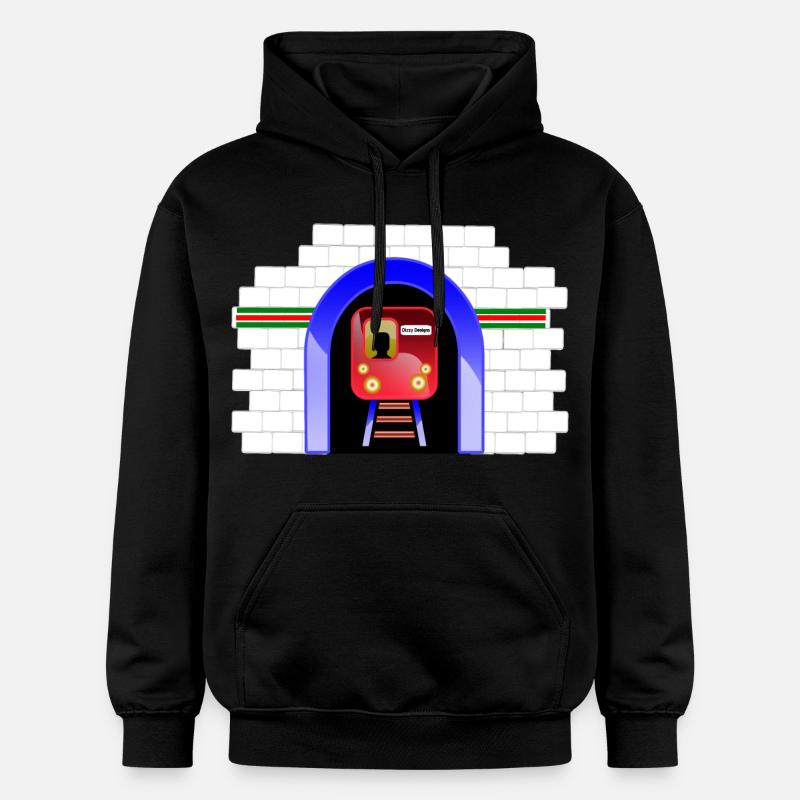 Blauer Tunnelzug im Torbogen - Gildan Unisex Softstyle® Midweight Hoodie - Schwarz
