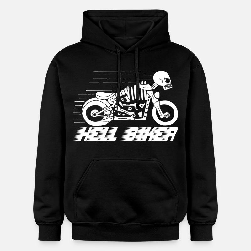 Moto squelette blanc - Sweat à capuche Softstyle® Gildan Unisexe - noir