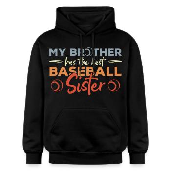 Baseballspieler Schwester - Gildan Unisex Softstyle® Midweight Hoodie - Schwarz - Vorne - Marisol (170cm) & Nik (191cm)