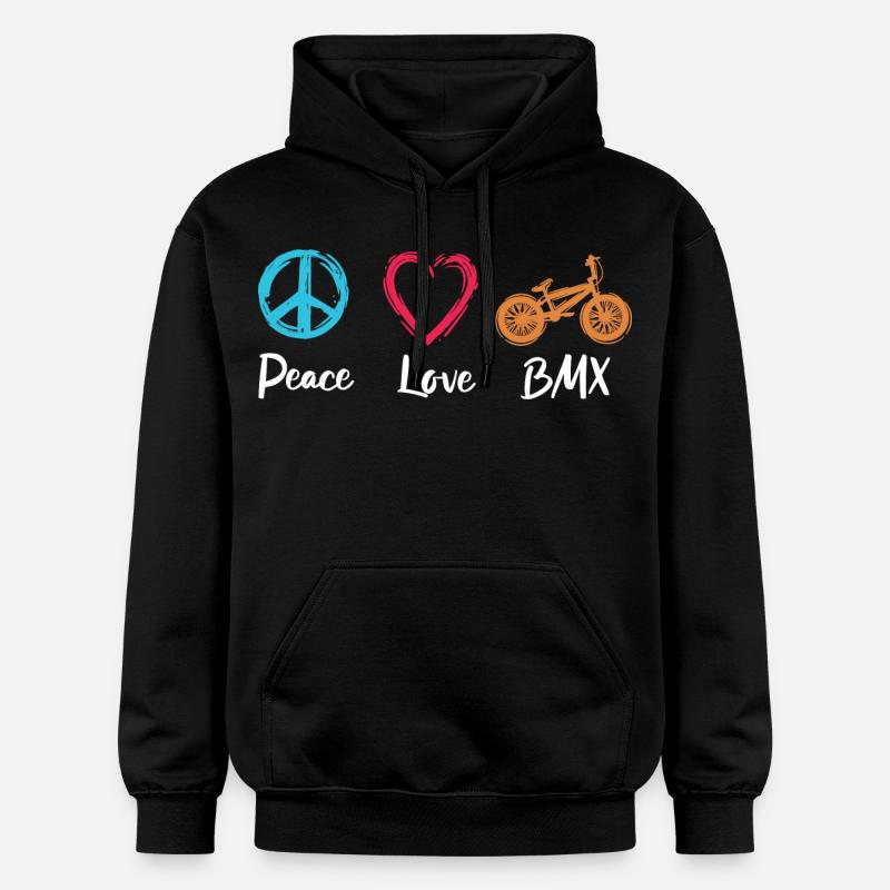 Peace Love BMX - Sweat à capuche Softstyle® Gildan Unisexe - noir