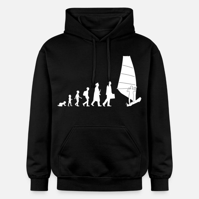 Évolution de la planche à voile - Sweat à capuche Softstyle® Gildan Unisexe - noir