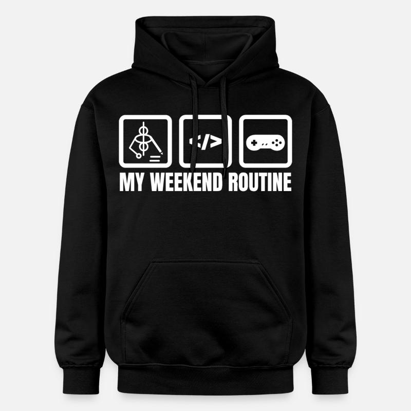 Ma routine du week-end - Sweat à capuche Softstyle® Gildan Unisexe - noir