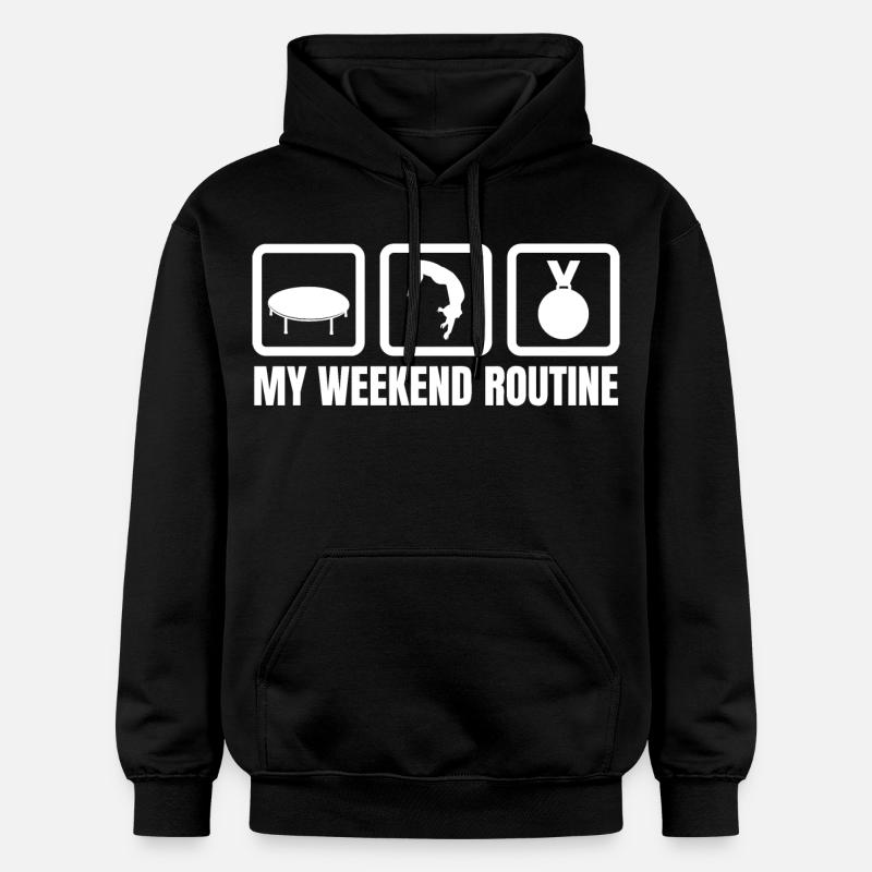 Routine du week-end trampoline - Sweat à capuche Softstyle® Gildan Unisexe - noir