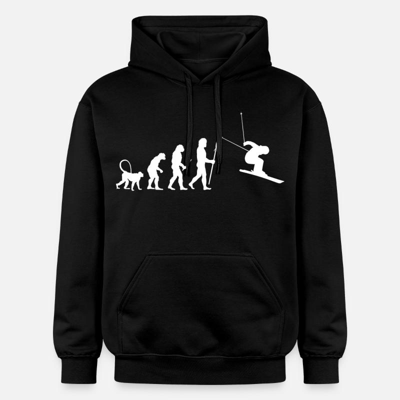 Skifahren Evolution - Gildan Unisex Softstyle® Midweight Hoodie - Schwarz