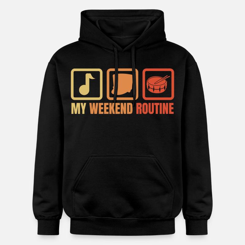 Week-end Drummer drôle - Sweat à capuche Softstyle® Gildan Unisexe - noir