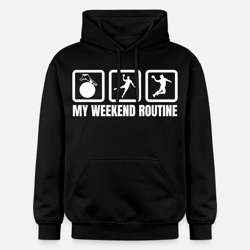 Meine Wochenendroutine - Gildan Unisex Softstyle® Midweight Hoodie - Schwarz