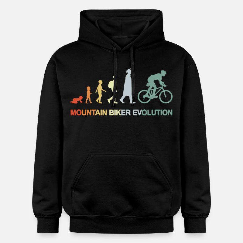 Mountain Biker Evolution - Gildan Unisex Softstyle® Midweight Hoodie - black