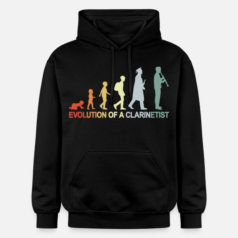 Évolution de la clarinette - Sweat à capuche Softstyle® Gildan Unisexe - noir