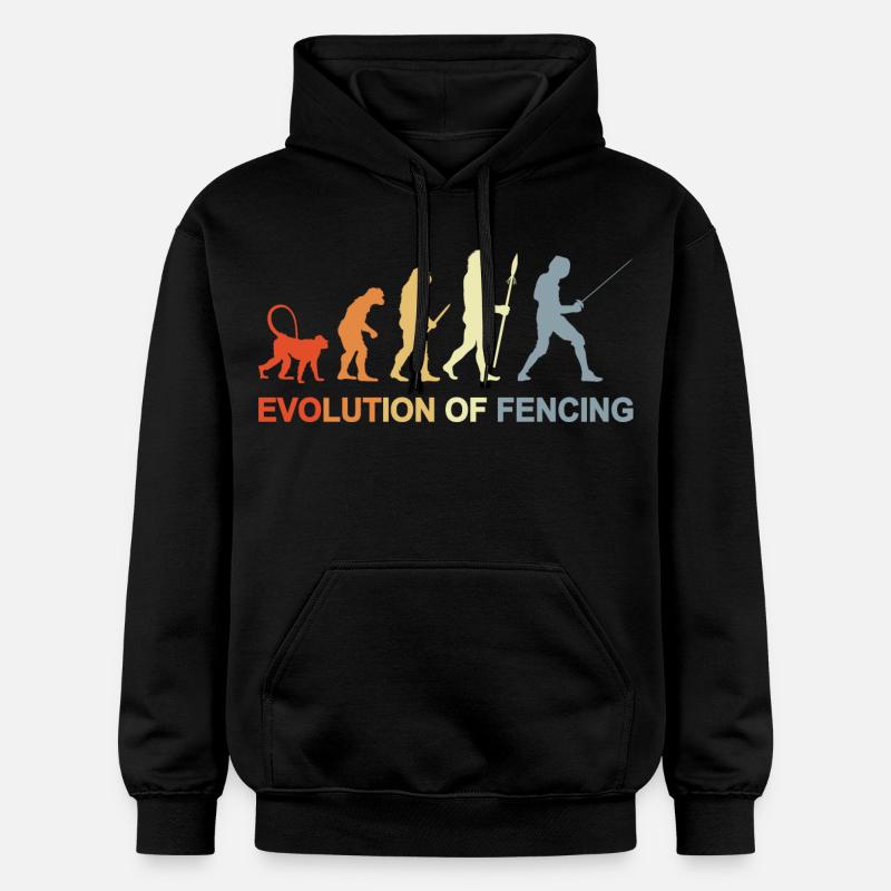 Évolution de l’escrime - Sweat à capuche Softstyle® Gildan Unisexe - noir