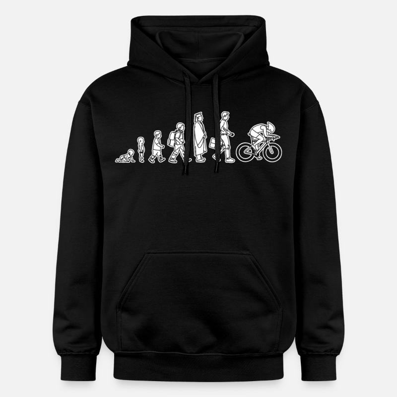 Evolution of a cyclist - Gildan Unisex Softstyle® Midweight Hoodie - black