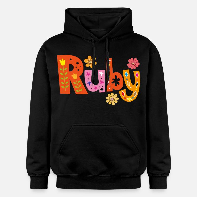 Personalized Ruby Name - Gildan Unisex Softstyle® Midweight Hoodie - black