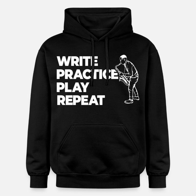 Écrire, s’entraîner, jouer, répéter - Sweat à capuche Softstyle® Gildan Unisexe - noir